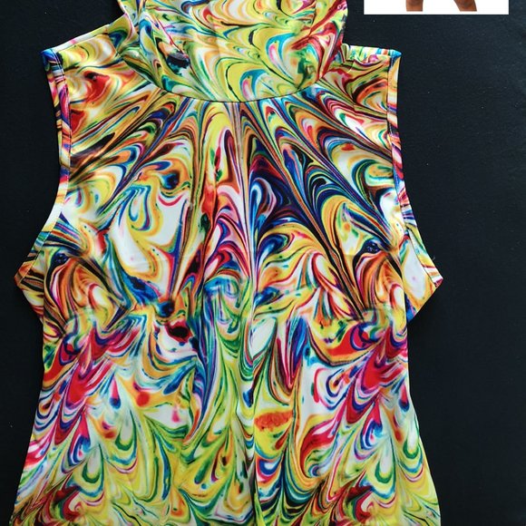 new Onepiece Pride Rave Shirt w. Built-in Mask Multocolor L - Picture 3 of 7